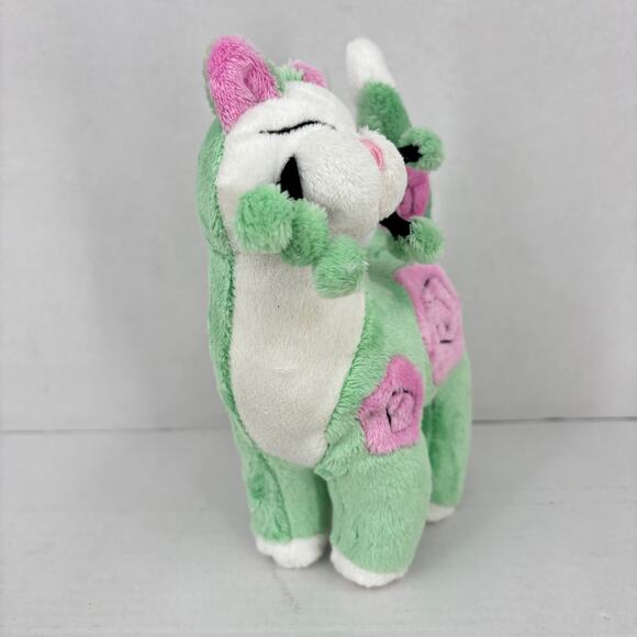 Whimsy Clay Cat Plush Green Pink Flowers Amy Lacombe Lil Flora 8.5 Inch - Picture 3 of 9